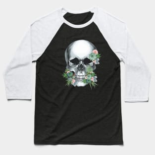 Sugar skull with succulents plants, cool funny cute mask Baseball T-Shirt